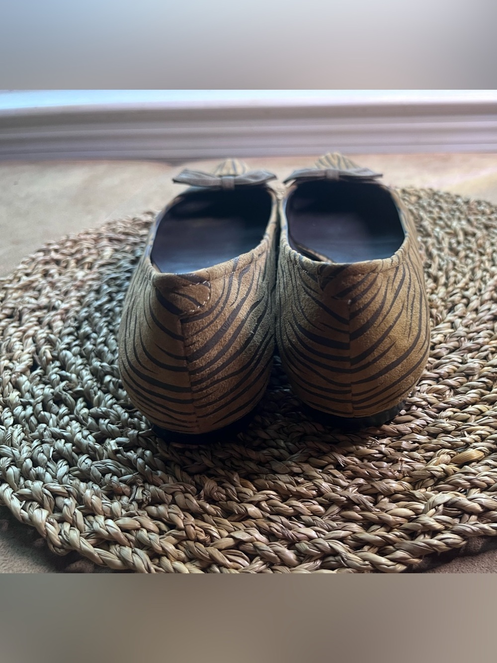 Laura Brandon Genuine Leather Brown Zebra-Print Ballet Flats -  Women Size 8 - Picture 6 of 8